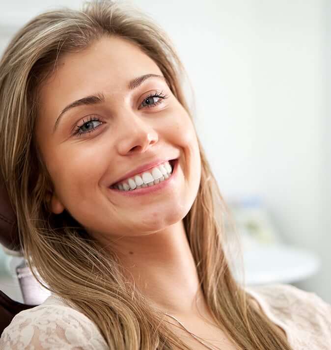 blonde woman smiling