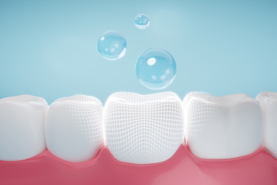 professional fluoride treatment on tooth