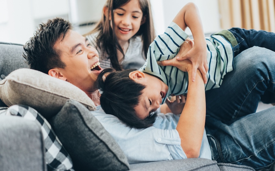 family discussing children's dental care, pediatric dentistry