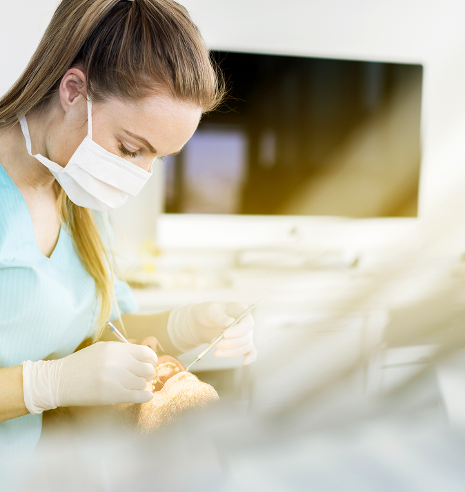 dentist working on patient